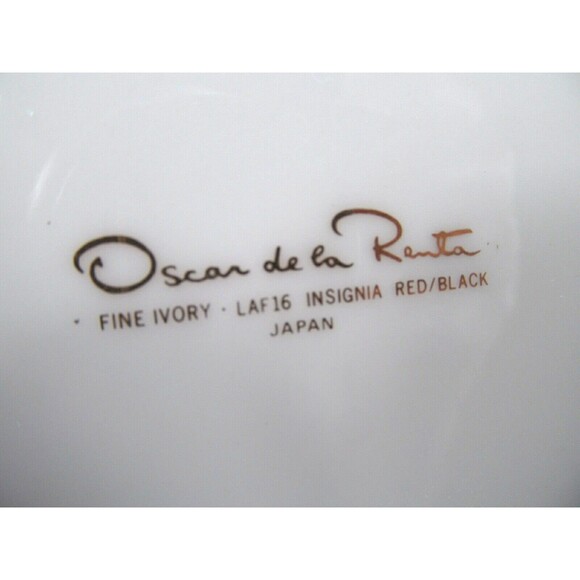 Oscar De La Renta Insignia Fine Ivory China Red Black Plate Bowl Cup 3 pieces - Picture 3 of 3